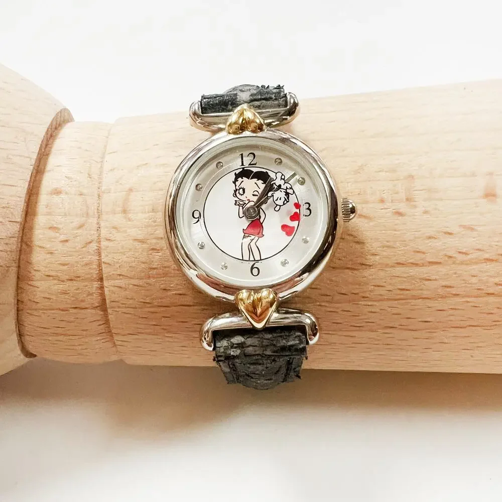 Vintage 90s Betty Boop wristwatch black band
